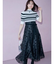 MERCURYDUO | 【MARY QUANTコラボ】デイジーフロッキープリントドッキングニットワンピース(ワンピース)