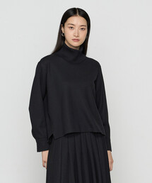 【2WAY】ウールスムースジャージー リブ付きプルオーバー