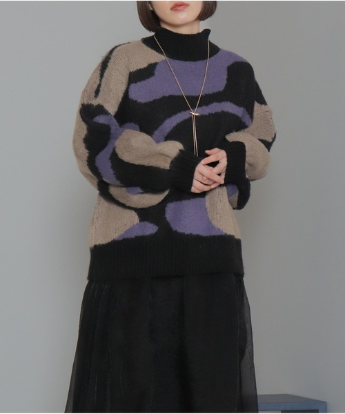 【セール】総柄シャギーニットプルオーバー（ニット/セーター）｜OandI（オーアンドアイ） 4,555円