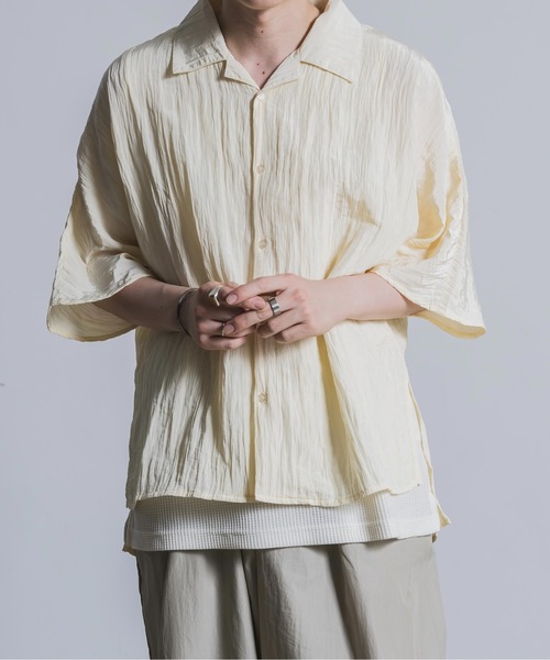 Utusiyo（ウツシヨ）の「open collar shirt 洸（シャツ/ブラウス・メンズ・アイボリー/ブラック・FREE）」の13枚目の写真