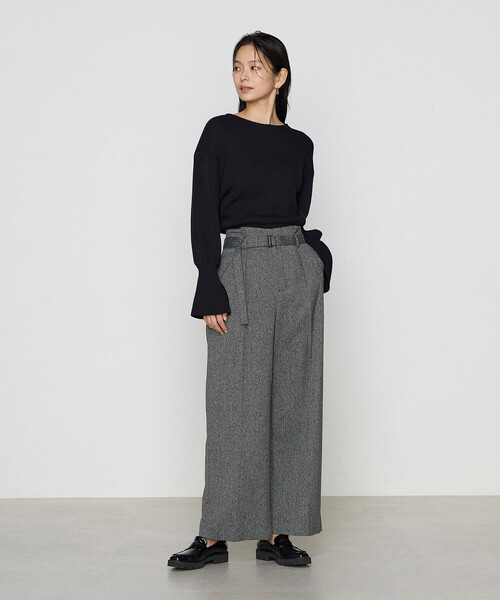 COMME CA(コムサ)の「コットンポリエステル フレアスリーブニット(ニット/セーター・レディース・ブラック/オフホワイト・9号)」の6枚目の写真