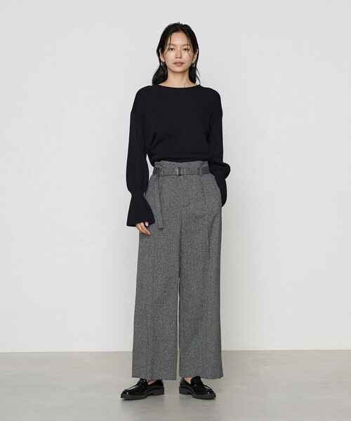 COMME CA(コムサ)の「コットンポリエステル フレアスリーブニット(ニット/セーター・レディース・ブラック/オフホワイト・9号)」の7枚目の写真