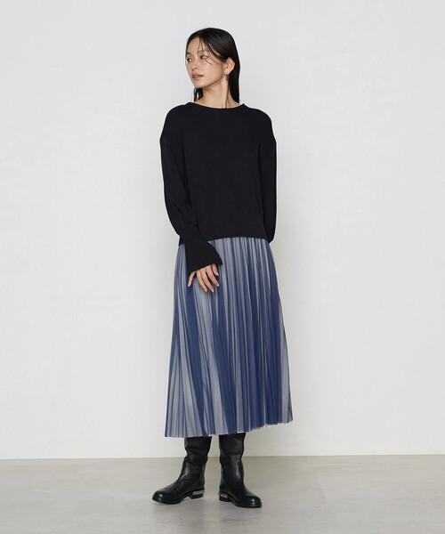 COMME CA(コムサ)の「コットンポリエステル フレアスリーブニット(ニット/セーター・レディース・ブラック/オフホワイト・9号)」の8枚目の写真