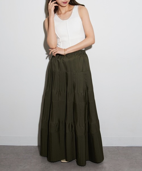 MAISON BREEZE reveur（メゾンブリーズレヴール）の「【MAISON BREEZE reveur】カップ付き シアーレイヤードタンクトップ trc（タンクトップ・レディース・ベージュ/ブラック/オフホワイト・FREE）」の15枚目の写真