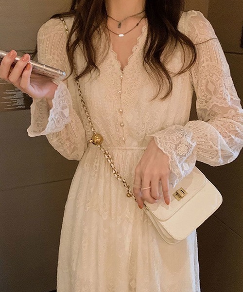 Mejoul(メジュール)の「総レースパールボタンワンピース(ワンピース・レディース・アイボリー・L/M/S)」の19枚目の写真