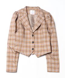 atmos pink チェック ショート丈 ジャケット (YELLOW)