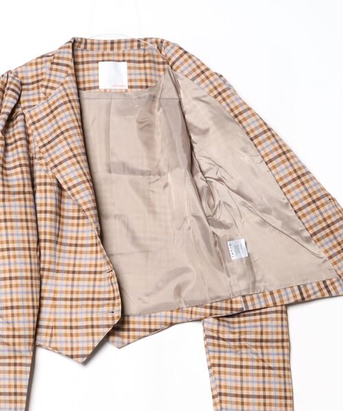 atmos pink（アトモスピンク）の「atmos pink チェック ショート丈 ジャケット (YELLOW)（その他アウター・レディース・イエロー・FREE）」の3枚目の写真