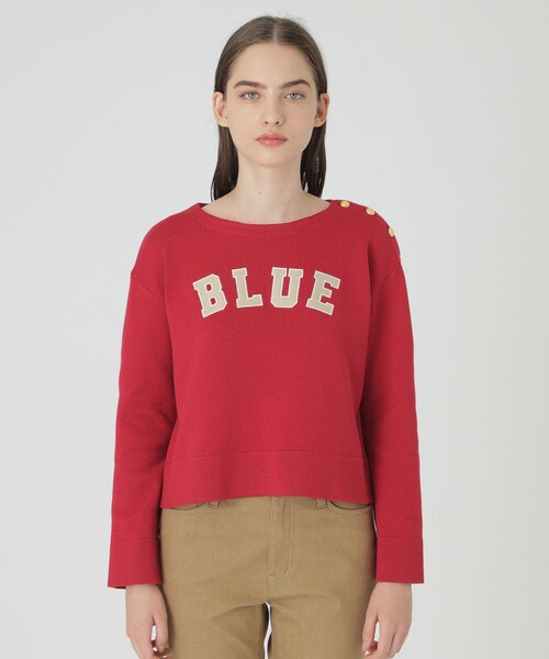 BLUE LABEL CRESTBRIDGE(ブルーレーベルクレストブリッジ)の「プレッピーロゴニット(ニット/セーター・レディース・ベージュ/オフホワイト/レッド系その他・38)」の3枚目の写真