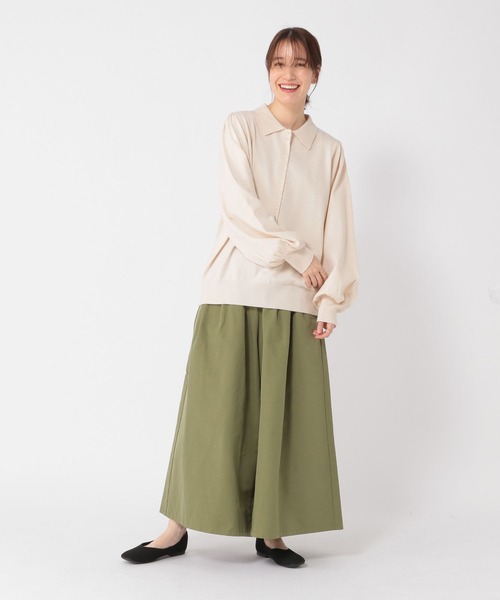 studio CLIP(スタディオクリップ)の「12ゲージニットポロプルオーバー(ニット/セーター・レディース・アイボリー/グレー/レッド・FREE)」の10枚目の写真