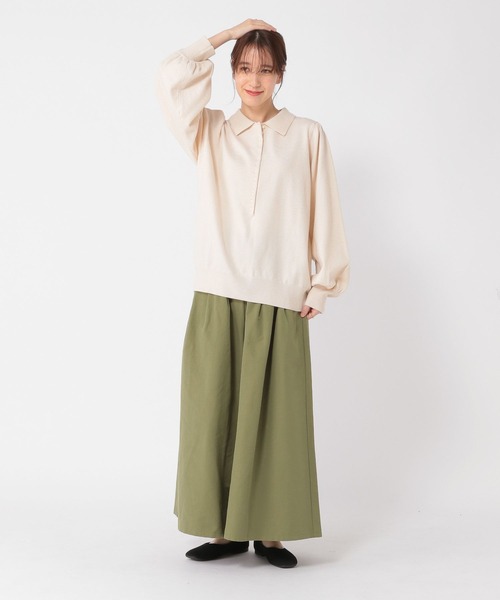 studio CLIP(スタディオクリップ)の「12ゲージニットポロプルオーバー(ニット/セーター・レディース・アイボリー/グレー/レッド・FREE)」の11枚目の写真