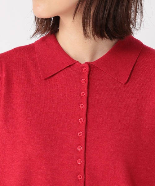 studio CLIP(スタディオクリップ)の「12ゲージニットポロプルオーバー(ニット/セーター・レディース・アイボリー/グレー/レッド・FREE)」の17枚目の写真