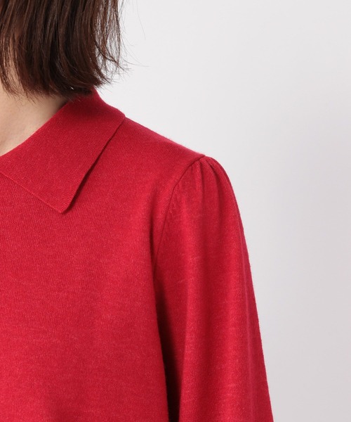 studio CLIP(スタディオクリップ)の「12ゲージニットポロプルオーバー(ニット/セーター・レディース・アイボリー/グレー/レッド・FREE)」の18枚目の写真