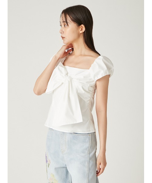 FRAY I.D（フレイアイディー）の「リボンディテールトップス（シャツ/ブラウス・レディース・ブラック/ホワイト/チェック・1/0）」の16枚目の写真