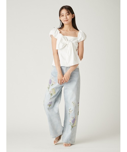 FRAY I.D（フレイアイディー）の「リボンディテールトップス（シャツ/ブラウス・レディース・ブラック/ホワイト/チェック・1/0）」の18枚目の写真