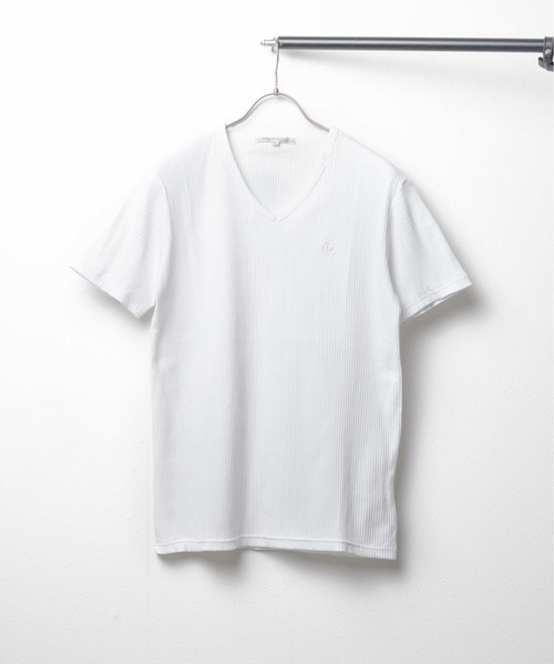 INNOCENT(イノセント)の「『Growth by Grail』ワンポイント針抜きVネックT(Tシャツ/カットソー・メンズ・ブラック/グレー/ホワイト・LARGE/X-LARGE/MEDIUM)」の2枚目の写真