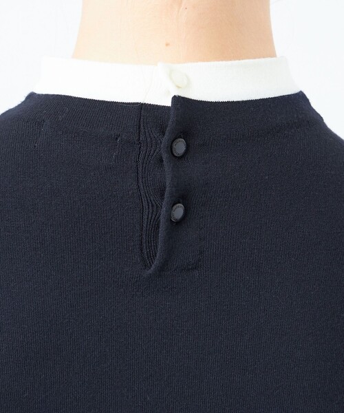 MACKINTOSH PHILOSOPHY(マッキントッシュ フィロソフィー)の「Cleric Collar Knit ワイドフィット(七分袖)(Tシャツ/カットソー・レディース・ホワイト系その他/ダークネイビー/グリーン・38)」の11枚目の写真