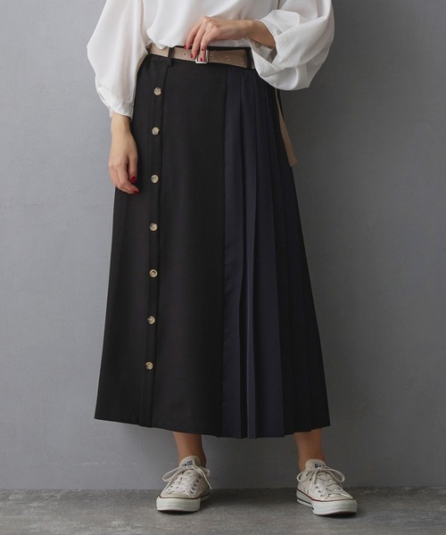 アシメプリーツスカート（スカート）｜NICOLE white（ニコルホワイト