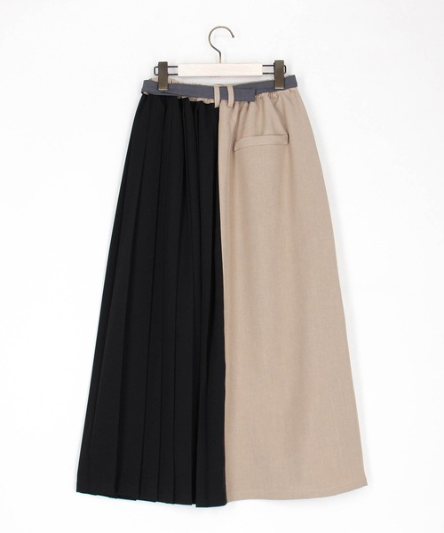 NICOLE white（ニコルホワイト）の「アシメプリーツスカート（スカート・レディース・ブラック/ベージュ/チャコール・FREE）」の18枚目の写真