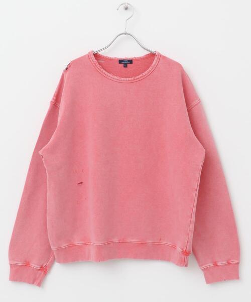 ITEMS URBANRESEARCH（アイテムズ アーバンリサーチ）の「ダメージ裏毛クルーネックスウェット（スウェット・メンズ・ブラック/レッド・LARGE/MEDIUM）」の5枚目の写真