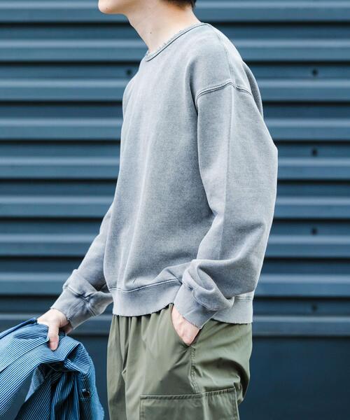 ITEMS URBANRESEARCH（アイテムズ アーバンリサーチ）の「ダメージ裏毛クルーネックスウェット（スウェット・メンズ・ブラック/レッド・LARGE/MEDIUM）」の12枚目の写真