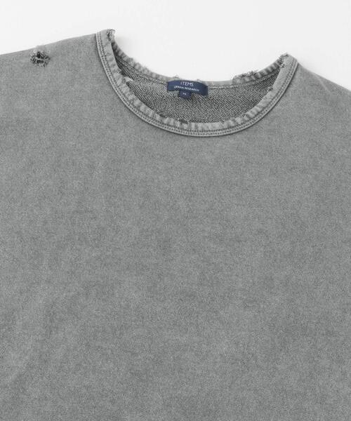 ITEMS URBANRESEARCH（アイテムズ アーバンリサーチ）の「ダメージ裏毛クルーネックスウェット（スウェット・メンズ・ブラック/レッド・LARGE/MEDIUM）」の15枚目の写真