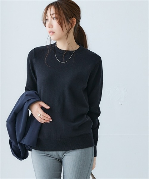 nissen(ニッセン)の「洗えるプチハイネックニット【毛玉になりにくいふんわりもちもち素材】(ニット/セーター・レディース・ライトグレー/ブラック/オフホワイト/ピンク/ブルー・LL/3L/S/M/L)」の12枚目の写真