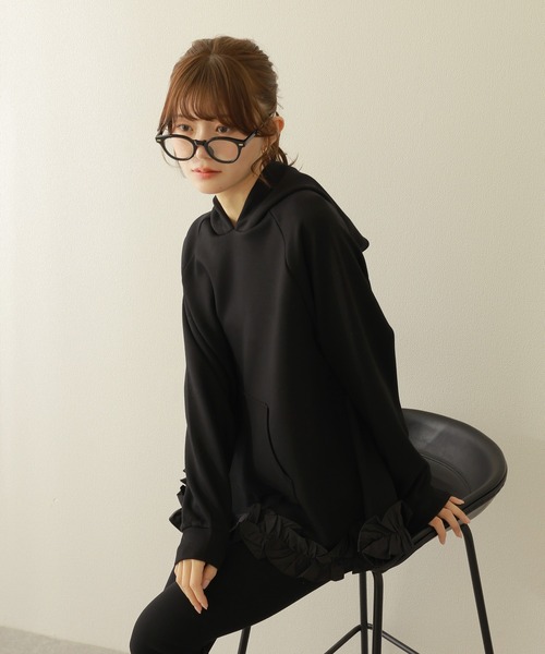 MICALLE フリル付きパープルスウェット フリーサイズ MICALLE フリル付きパープルスウェット フリーサイズ
