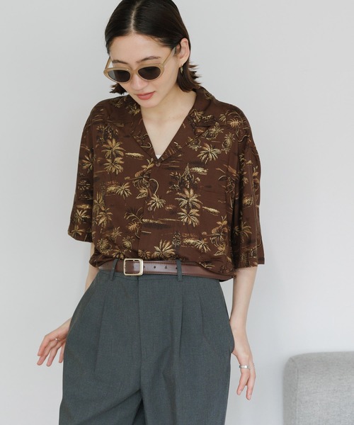 TWO PALMS(トゥーパームス)の「TWO PALMS/トゥーパームス S/S Hawaiian Shirt / Rayon GOLDEN VINTAGE シャツ(シャツ/ブラウス・メンズ・ダークグレー/ブラウン・XL/L/M)」の2枚目の写真