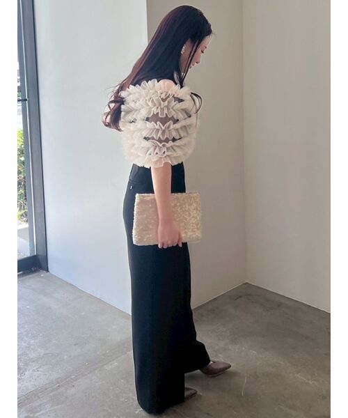 LAGUNAMOON LADYチュールオフショルパンツドレス　人気完売品　S LAGUNAMOON パンツドレス LADYチュールオフショルパンツドレス