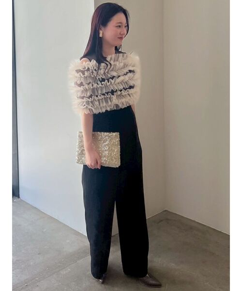 lagunamoon ladyチュールオフショルパンツドレス LADYチュールオフショルパンツドレス（パンツドレス