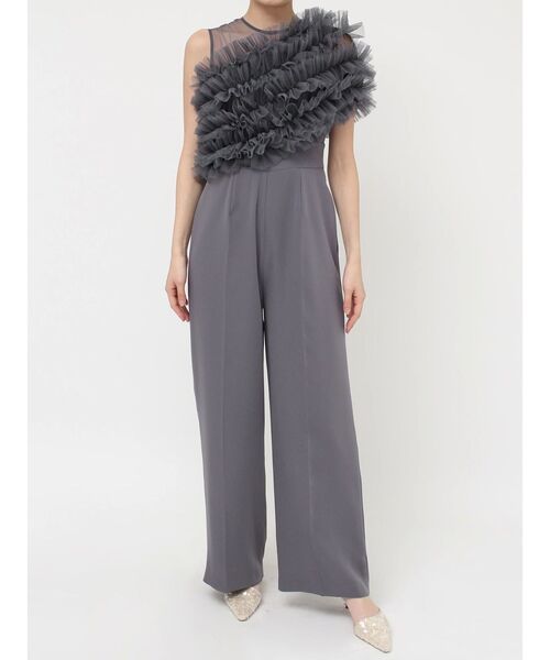 LAGUNAMOON(ラグナムーン)の「LADYチュールオフショルパンツドレス 結婚式 お呼ばれ(パンツドレス・レディース・チャコールグレー/ブラック/イエロー/グレー/その他1・SMALL/MEDIUM)」の9枚目の写真