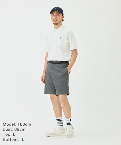penguin BY MUNSINGWEAR(ペンギン バイ マンシングウェア)の「T/C chino short pants(チノパンツ・メンズ・ベージュ/ネイビー/グレー・M/L/XL)」の5枚目の写真
