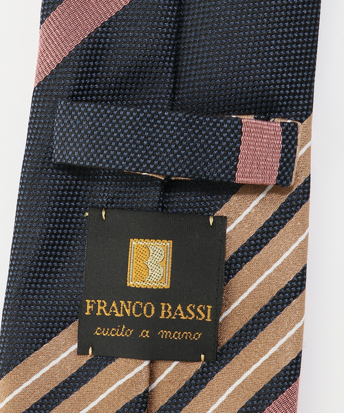 FRANCO BASSI(フランコバッシ)の「FRANCO BASSI (フランコ バッシ) ジャカードストライプタイ U25EM35-L(ネクタイ・メンズ・ネイビー・FREE)」の3枚目の写真
