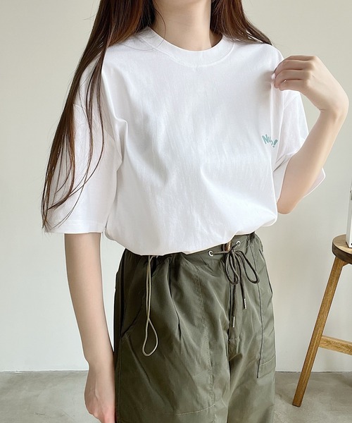 Nana（ナナ）の「ミニロゴTシャツ（Tシャツ/カットソー・レディース・ホワイト/ブルー・FREE）」の14枚目の写真