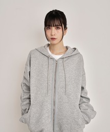【Nora Lily】Line Gathering Sleeve Full Zip Parka