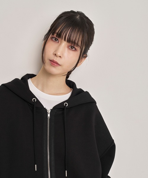 Nora Lily(ノラリリー)の「【Nora Lily】Line Gathering Sleeve Full Zip Parka(パーカー・メンズ・オフホワイト/ヘザーグレー/ブラック・FREE)」の13枚目の写真