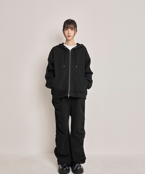 Nora Lily(ノラリリー)の「【Nora Lily】Line Gathering Sleeve Full Zip Parka(パーカー・メンズ・オフホワイト/ヘザーグレー/ブラック・FREE)」の18枚目の写真