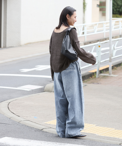 JOURNAL STANDARD(ジャーナルスタンダード)の「《追加3》テープヤーンVプルオーバー(ニット/セーター・レディース・アイボリー/ブラック系その他/ピンク・FREE)」の7枚目の写真