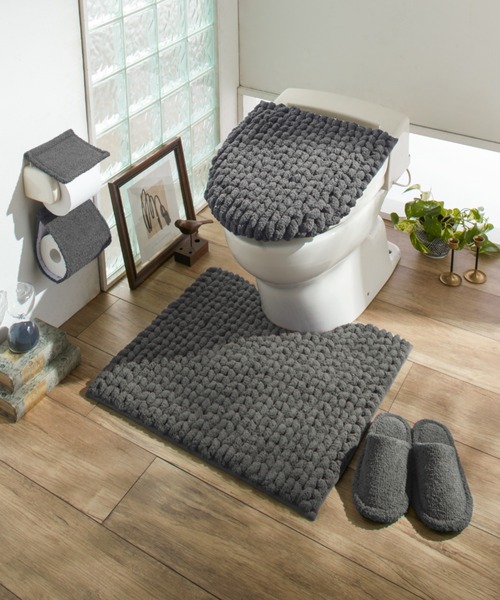 iellio（イエリオ）の「ニット調デザイントイレタリー ＭＯＵ / トイレマット（バス/トイレグッズ・レディース・チャコールグレー/グレー/ベージュ・F）」の4枚目の写真