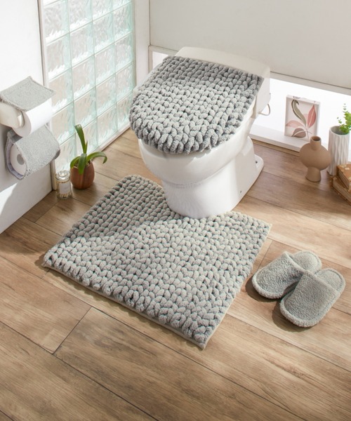 iellio（イエリオ）の「ニット調デザイントイレタリー ＭＯＵ / トイレマット（バス/トイレグッズ・レディース・チャコールグレー/グレー/ベージュ・F）」の5枚目の写真