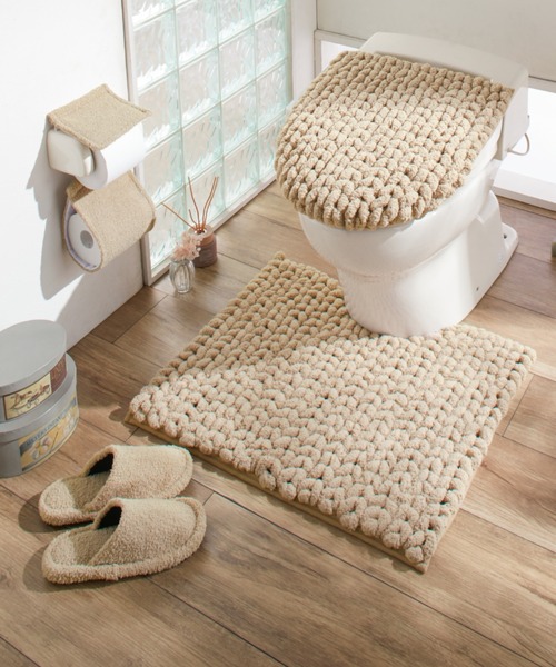 iellio（イエリオ）の「ニット調デザイントイレタリー ＭＯＵ / トイレマット（バス/トイレグッズ・レディース・チャコールグレー/グレー/ベージュ・F）」の6枚目の写真