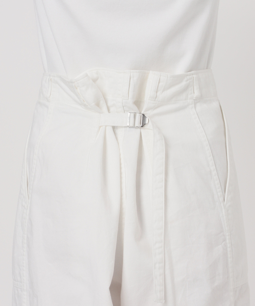 新品Attick by Joghnbull ホワイトカジュアルパンツ Attick by Johnbull/アティック バイ ジョンブル】ミリタリーワイド