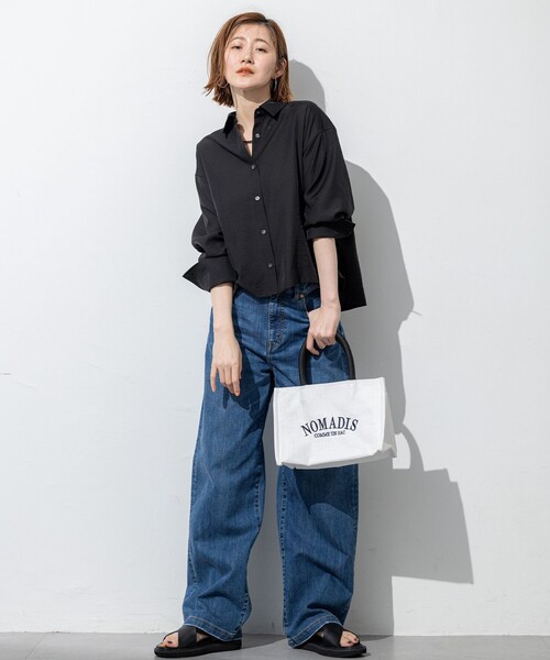 23区（ニジュウサンク）の「【Oggi5月号掲載/接触冷感/速乾性】シアータンブラー シャツ（シャツ/ブラウス・レディース・ブラック系/ベージュ系/ダークブラウン系/ダークグリーン系・38）」の12枚目の写真