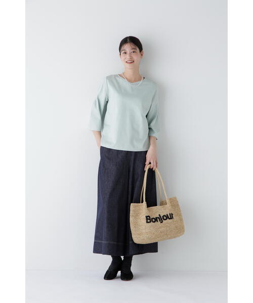 セール】◇ジャガードストライプジャージーVネックプルオーバー（T