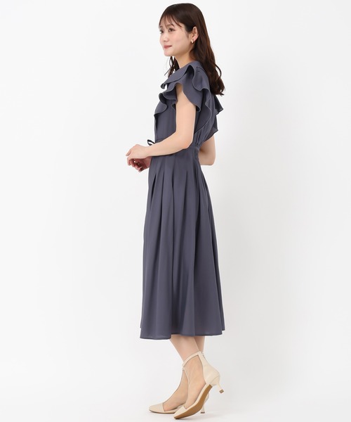 MISCH MASCH(ミッシュマッシュ)の「ダブルフリルシャツワンピース(ワンピース・レディース・ブルー/チャコールグレー/ベージュ/グリーン・S/M)」の22枚目の写真