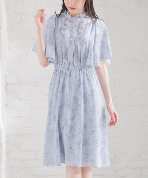 Honeys（ハニーズ）の「フレア袖ワンピース（ワンピース・レディース・ホワイト系その他/サックスブルー系/ベージュ系その他・L/LL/M/S）」の3枚目の写真