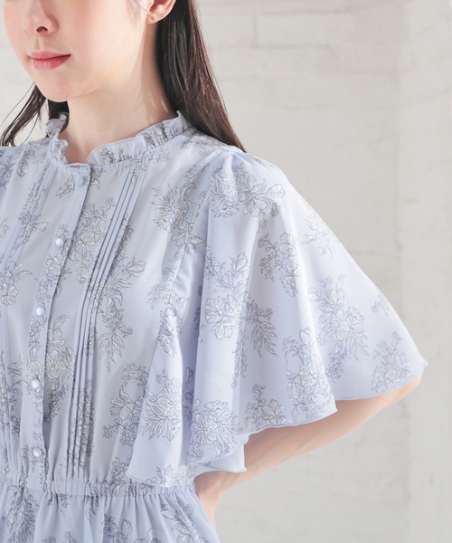 Honeys（ハニーズ）の「フレア袖ワンピース（ワンピース・レディース・ホワイト系その他/サックスブルー系/ベージュ系その他・L/LL/M/S）」の22枚目の写真