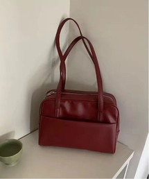 【 ammy. / エイミードット 】 フロント ワイド ポケット 合皮 トートバッグ