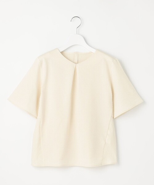 J.PRESS(ジェイプレス)の「【洗える・抗菌防臭・吸水速乾】サッカージャージー ペプラム カットソー(Tシャツ/カットソー・レディース・イエロー系1/ブルー系1/ふじ色系1/ブラウン系1・T13/T15)」の20枚目の写真