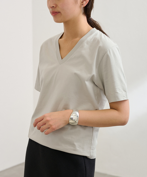 ≪追加≫LOEFF/ロエフ 別注スビン天竺VネックTシャツ（Tシャツ